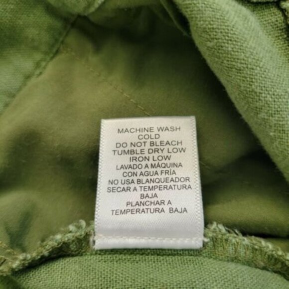 LOVE TREE Wide Leg Green Linen Pants Size Small high-rise belted Straight Pants - Picture 10 of 11